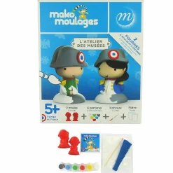 Boutiques de musées Loisirs Créatifs|Jeux-2 Figurines à mouler et à décorer Napoléon et Napoléonette - Mako moulages