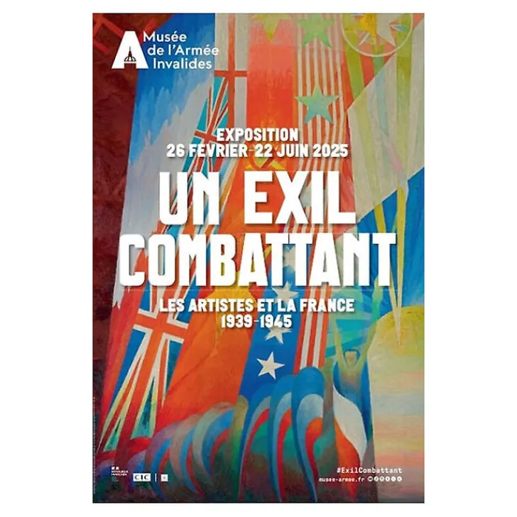 Hot Boutiques de musées Affiche de l'exposition Un exil combattant. Les artistes et la France 1939-1945
