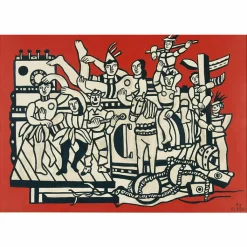 Boutiques de musées Affiches Et Reproductions-Affiche Fernand Léger - La Grande Parade sur fond rouge, 1953