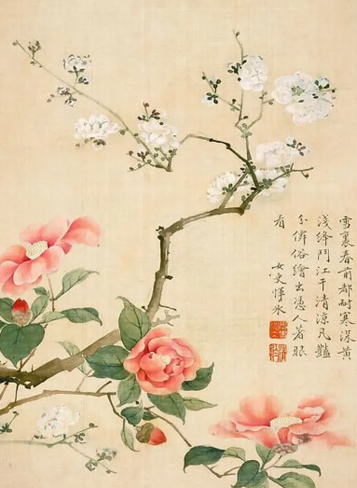 New Boutiques de musées Album illustré de dix feuillets : Fleurs et insectes, dynastie Qing (panneaux aluminium)