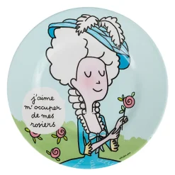 Clearance Boutiques de musées Assiette Marie-Antoinette J'aime m'occuper de mes rosiers