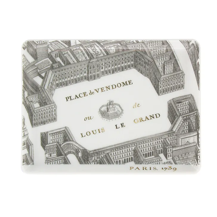Hot Boutiques de musées Assiette rectangulaire "Plan de Turgot" - Or, Porcelaine