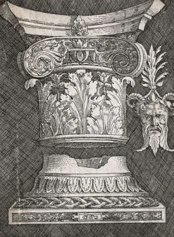 Clearance Boutiques de musées Base et chapiteau de colonne avec un ornement en forme de masque (toiles encadrées)