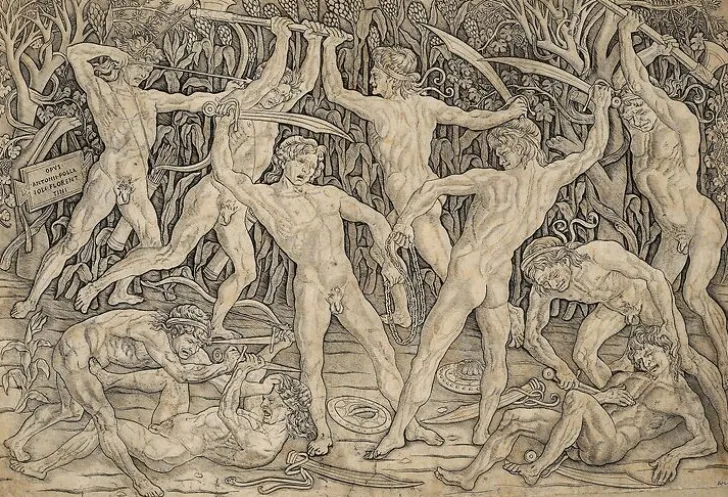 Discount Boutiques de musées Bataille de dix hommes nus (toiles encadrées)