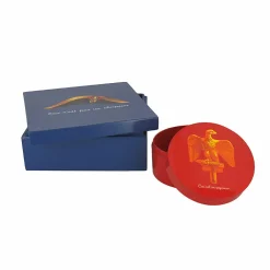 Clearance Boutiques de musées Boîte ronde en bois laqué rouge - Ceci est un empereur