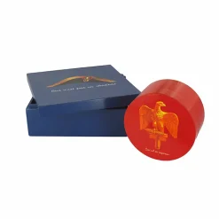 Clearance Boutiques de musées Boîte ronde en bois laqué rouge - Ceci est un empereur