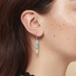 Outlet Boutiques de musées Boucles d'oreille pendantes Antiques avec pierres azur