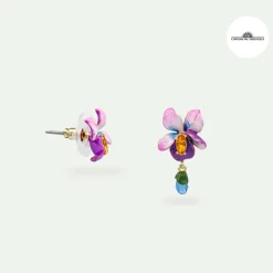 Boutiques de musées Boucles D'Oreilles-Boucles d'oreilles à tiges Violette - Les Néréides