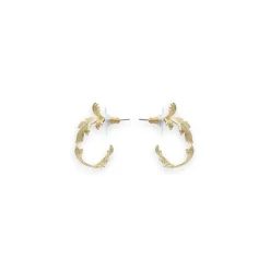 Discount Boutiques de musées Boucles d'oreilles créoles dorées feuilles d'acanthe - Les Néréides