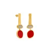 Boutiques de musées Boucles D'Oreilles-Boucles d'oreilles dorées Collage rouge - Joidart