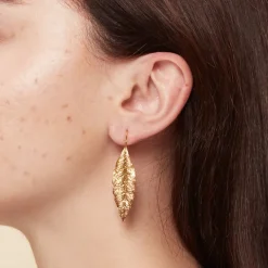 Boutiques de musées Boucles D'Oreilles-Boucles d'oreilles Feuille de laurier
