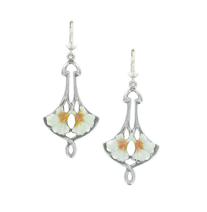 Boutiques de musées Boucles D'Oreilles-Boucles d'oreilles Gingko Art nouveau