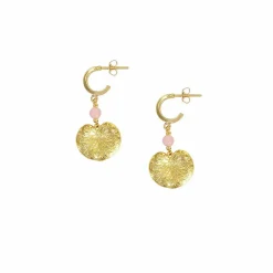 Boutiques de musées Boucles D'Oreilles-Boucles d'oreilles Nymphéa Perle de quartz rose - Les Cleias