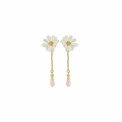 Boutiques de musées Boucles D'Oreilles-Boucles d'oreilles pendantes Fleur Blanche Berthe Morisot - Les Néréides X musée d'Orsay