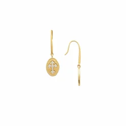Online Boutiques de musées Boucles d'oreilles pendantes Croix