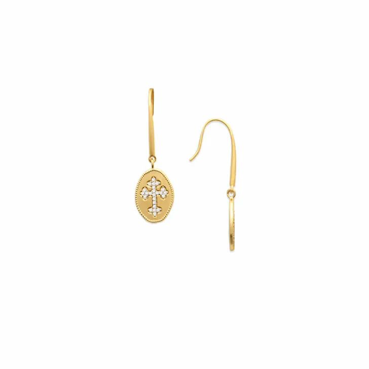 Online Boutiques de musées Boucles d'oreilles pendantes Croix