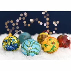 Discount Boutiques de musées Boule de Noël à paillettes Vincent van Gogh - Amandier en fleurs