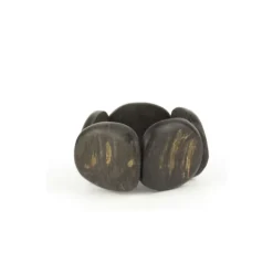 Best Boutiques de musées Bracelet articulé Galets en corne noire mate