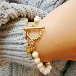 Boutiques de musées Bracelets-Bracelet Château de Versailles avec grandes perles d'eau douce - Les Cleias