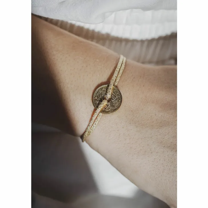 Boutiques de musées Bracelets-Bracelet République Française 5 centimes - Cordon doré