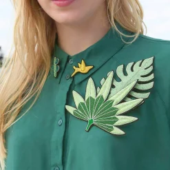 Boutiques de musées Broches-Broche Feuille de palmier verte - Macon & Lesquoy