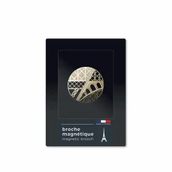 Boutiques de musées Broches-Broche magnétique Tour Eiffel Architecturale dorée - tout simplement,