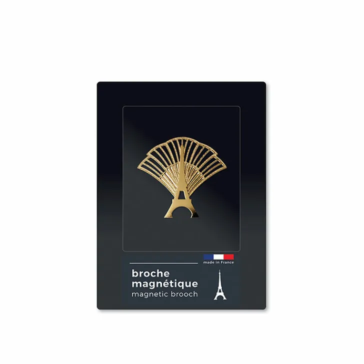 Boutiques de musées Broches-Broche magnétique Tour Eiffel Festif dorée - tout simplement,