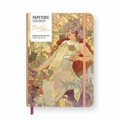 Boutiques de musées Cahiers Et Carnets-Cahier à élastique Alphonse Mucha - L'Automne