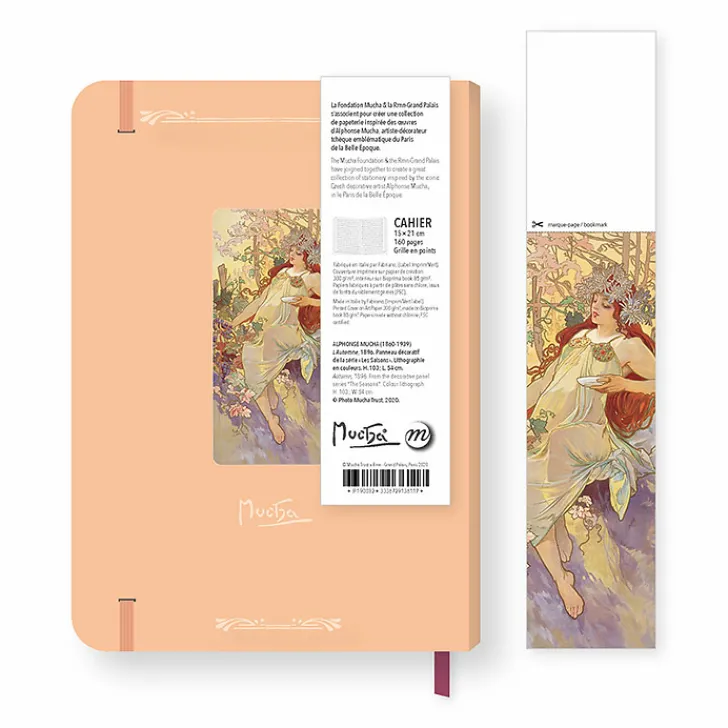 Boutiques de musées Cahiers Et Carnets-Cahier à élastique Alphonse Mucha - L'Automne