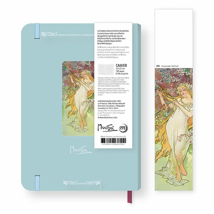 Boutiques de musées Cahiers Et Carnets-Cahier à élastique Alphonse Mucha - Le Printemps