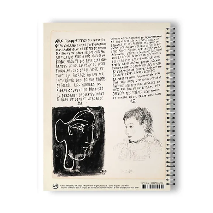 New Boutiques de musées Cahier à spirales Pablo Picasso - Poèmes et lithographies