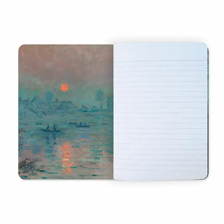 Boutiques de musées Cahiers Et Carnets-Cahier Claude Monet - Soleil couchant sur la Seine à Lavacourt, effet d'hiver, 1880