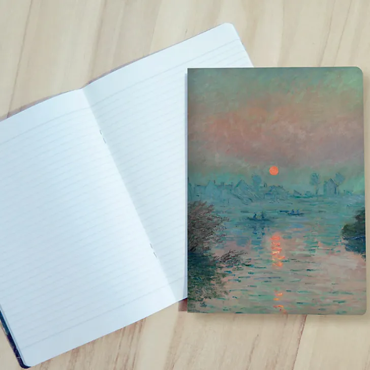 Boutiques de musées Cahiers Et Carnets-Cahier Claude Monet - Soleil couchant sur la Seine à Lavacourt, effet d'hiver, 1880