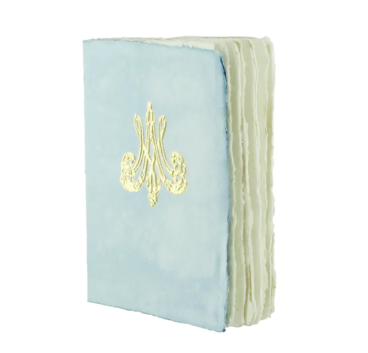 Boutiques de musées Cahiers Et Carnets-Cahier papier bouilli en cuve - Monogramme de Marie-Antoinette - Bleu