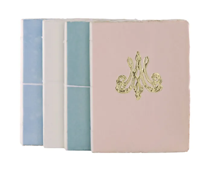 Boutiques de musées Cahiers Et Carnets-Cahier papier bouilli en cuve - Monogramme de Marie-Antoinette - Bleu