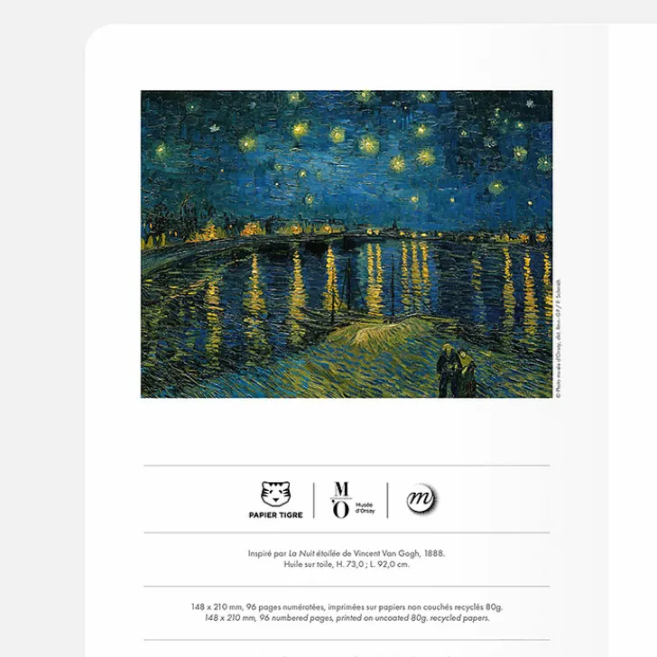 Online Boutiques de musées Cahier Vincent van Gogh - La Nuit étoilée - Orsay x Papier Tigre - A5
