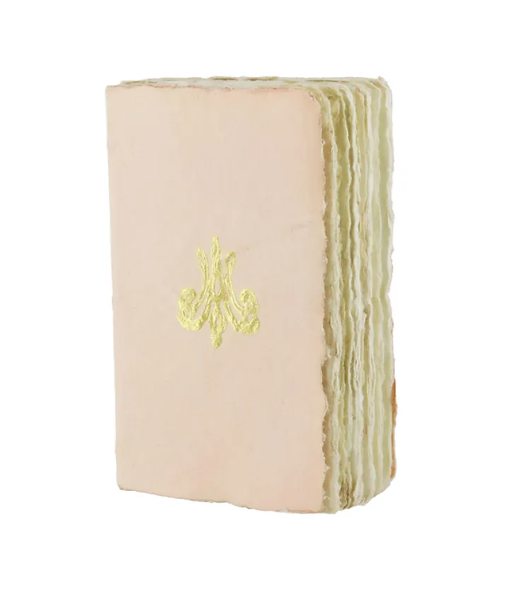Clearance Boutiques de musées Carnet papier bouilli en cuve - Monogramme de Marie-Antoinette - Saumon