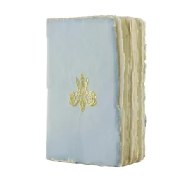 Boutiques de musées Cahiers Et Carnets-Carnet papier bouilli en cuve - Monogramme de Marie-Antoinette - Bleu