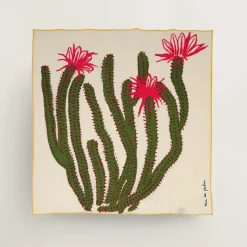 Online Boutiques de musées Carré de soie Cactus Beige 60x60cm - Mii
