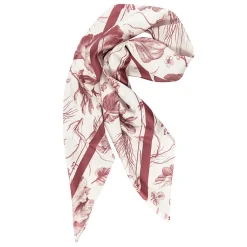 Boutiques de musées Carré de soie 90x90cm - Herbier du roi Rouge - Maison Baluchon