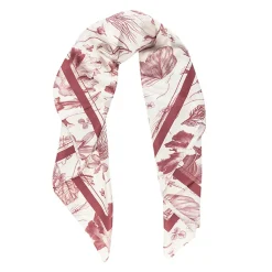 Boutiques de musées Carré de soie 90x90cm - Herbier du roi Rouge - Maison Baluchon