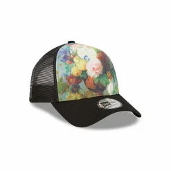 Boutiques de musées Accessoires-Casquette réglable A-Frame Trucker Vase de fleurs Noir - New Era x Louvre