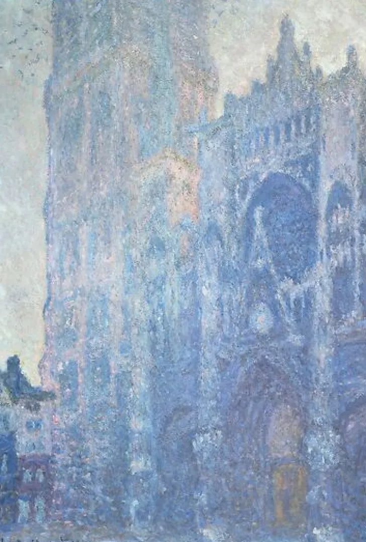 Boutiques de musées Panneaux Aluminium|Panneaux Acryliques-Cathédrale de Rouen. Le portail et la tour Saint-Romain, effet du matin, harmonie blanche (panneaux aluminium)