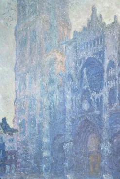 Hot Boutiques de musées Cathédrale de Rouen. Le portail et la tour Saint-Romain, effet du matin, harmonie blanche (toiles sur châssis)