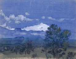 Outlet Boutiques de musées Chaîne de montagnes enneigées (toiles encadrées)