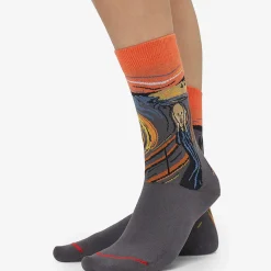 Online Boutiques de musées Chaussettes Edvard Munch - Le Cri - Orange