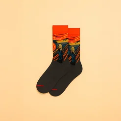 Online Boutiques de musées Chaussettes Edvard Munch - Le Cri - Orange