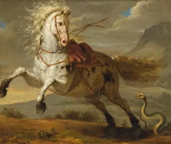 Boutiques de musées Panneaux Aluminium|Panneaux Acryliques-Cheval effrayé par un serpent (panneaux aluminium)