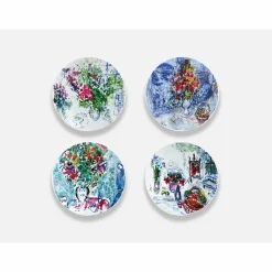 Boutiques de musées Art De La Table-Coffret de 4 assiettes 21cm Marc Chagall - Les bouquets de fleurs - Bernardaud