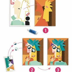 Boutiques de musées Loisirs Créatifs-Collages et stickers Diego Lizan inspiré par Pablo Picasso - Djeco